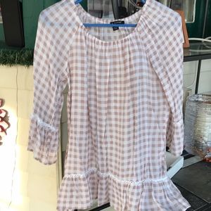 Brown and white flowing shirt